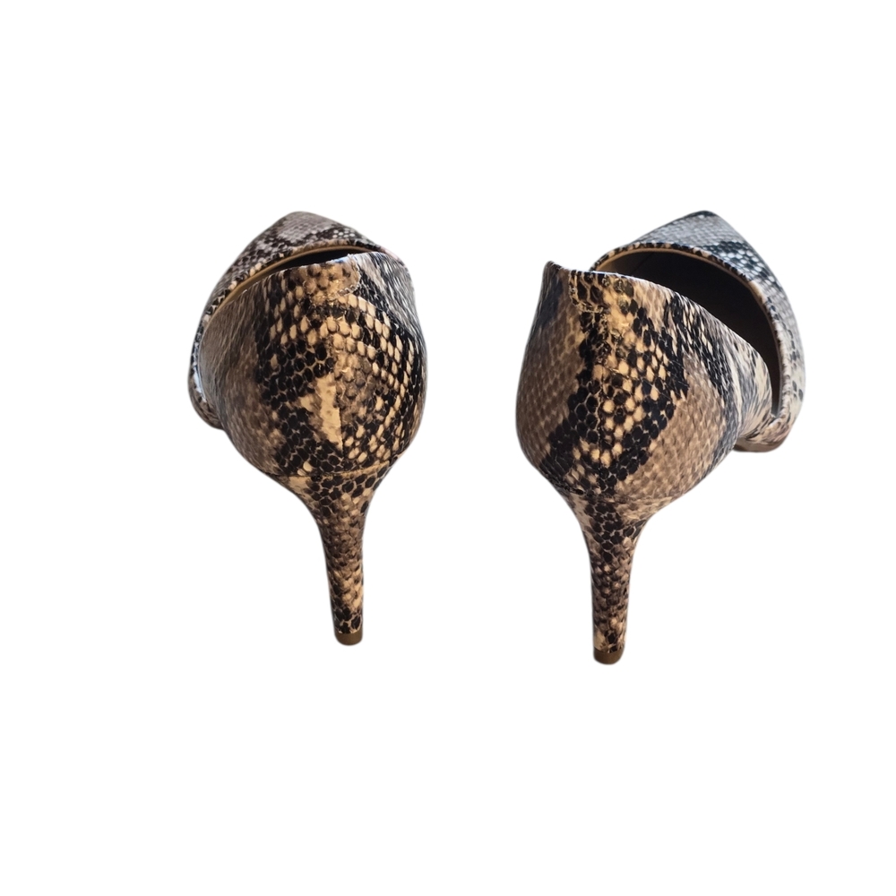 Bandolino Gingere D'Oray Reptile Snakeskin Print Heels Baddie Sexy Size 7 - Picture 3 of 8